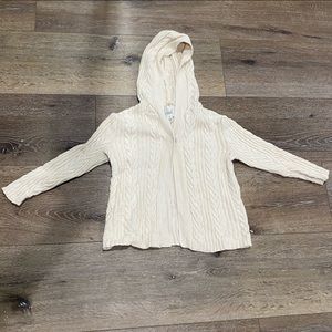 Peek Cable Knit Hooded cardigan size 8